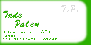 tade palen business card